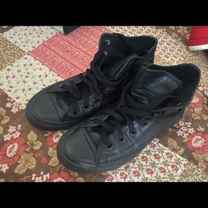 High-Top Black Leather Converse